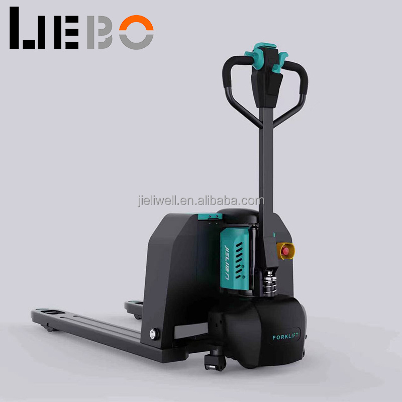 LIEBO electric forklift truck electric pallet jack 1 ton lead acid pallet jack truck electric portable car loading lift truck