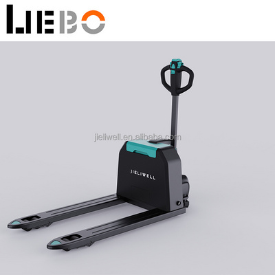 LIEBO electric forklift truck electric pallet jack 1 ton lead acid pallet jack truck electric portable car loading lift truck