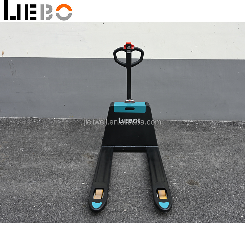 LIEBO electric forklift truck electric pallet jack 1 ton lead acid pallet jack truck electric portable car loading lift truck