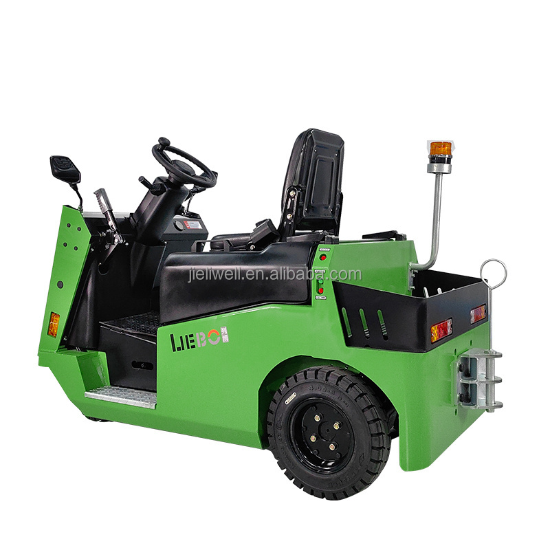 LIEBO China Aircraft Towing supplier 6000kgs 6 tons airport baggage tug battery seated tow electric truck tow tractor for sale