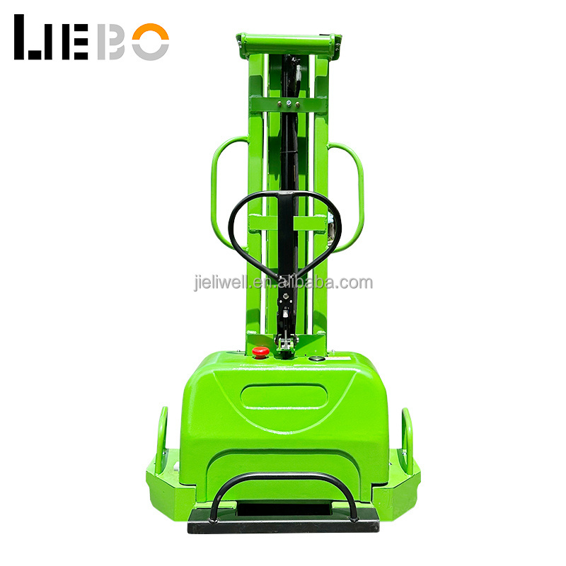 LIEBO Mini Self Lifting Forklift Stacker  Lithium Battery Semi Electric Portable Forklift Self Loading Stacker