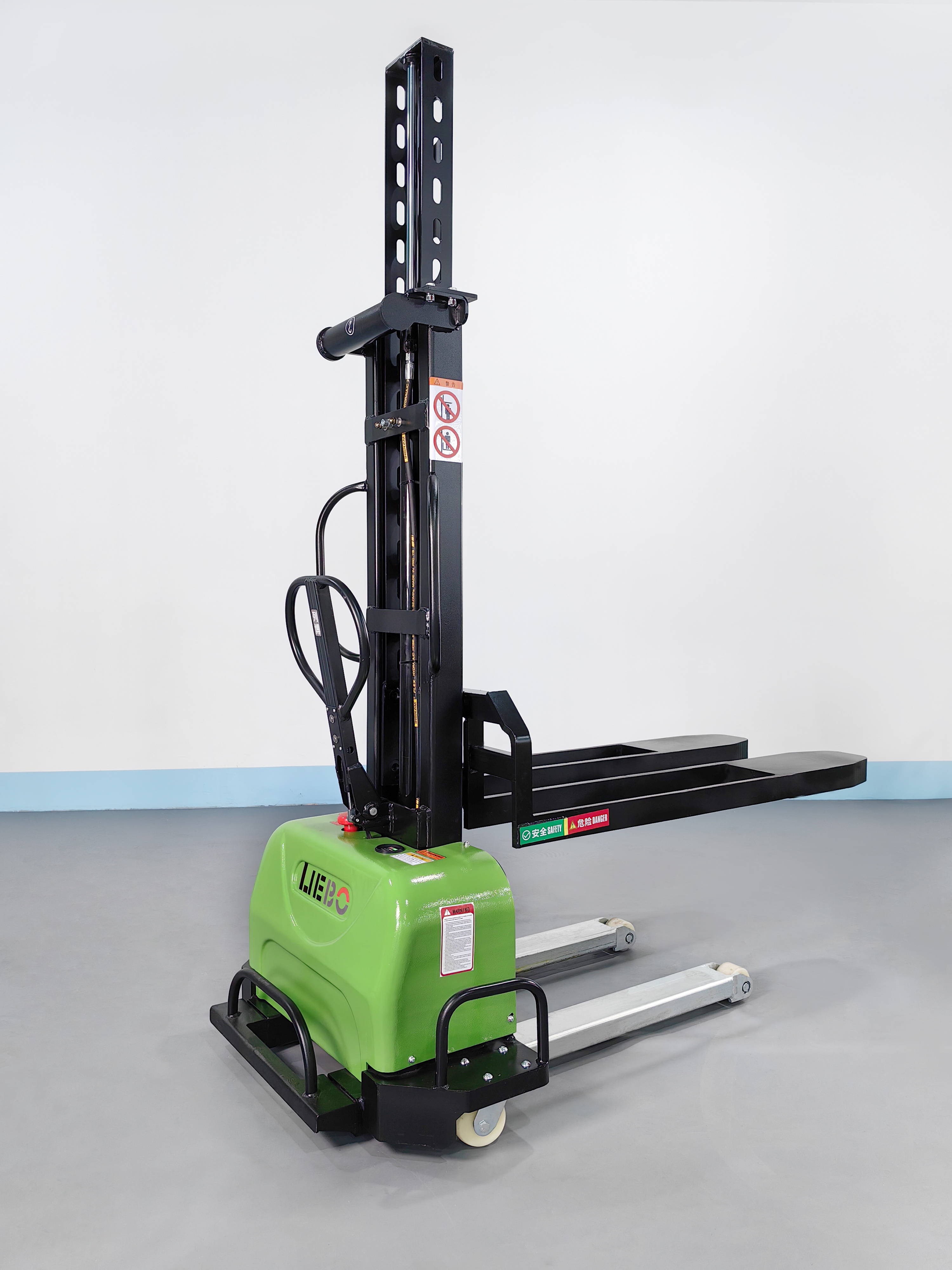 LIEBO semi electric stacker hot sales Self  Loading 500kg  portable Stacker 1.3 m