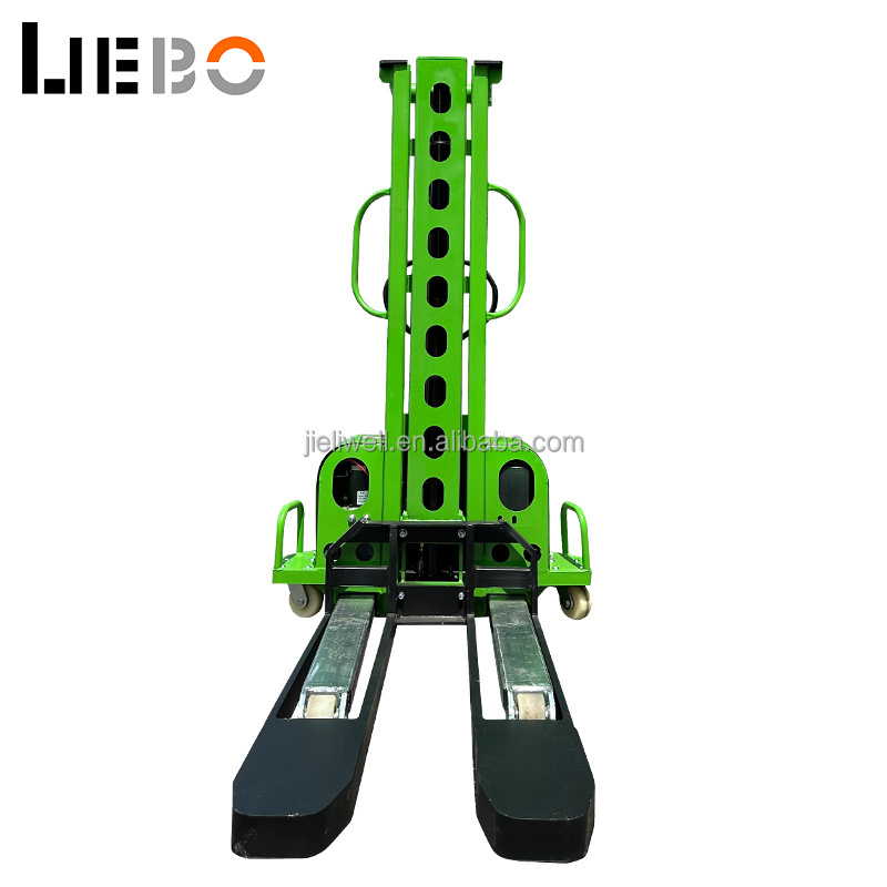 LIEBO Mini Self Lifting Forklift Stacker  Lithium Battery Semi Electric Portable Forklift Self Loading Stacker