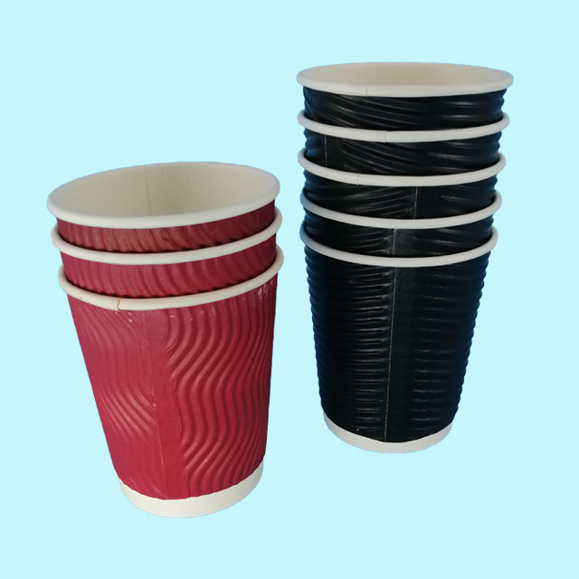 Double Wall Hot Disposable Coffee Cup Paper with Lid Logo Printed Disposable 4oz 8oz 12oz 16oz 20oz Gold Beer Customized Craft