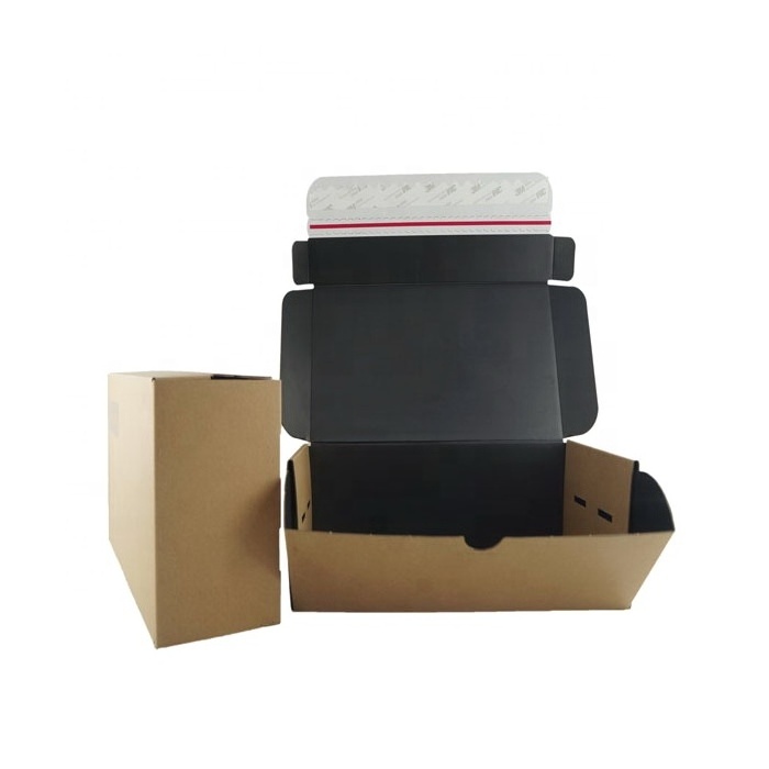 Factory manufacture paper corrugated custom shipping mailer packaging carton box black mailing carton box custom logo