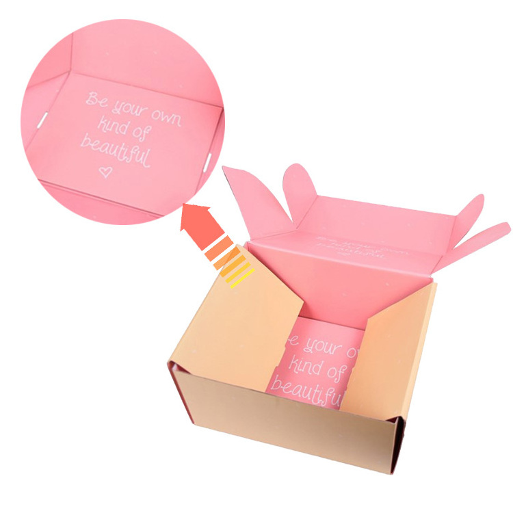 Custom Logo Cardboard Cartons Shipping Mailer Box Pink Cosmetic Set Cosmetics Mailing Skin Care Corrugated Packaging Boxes