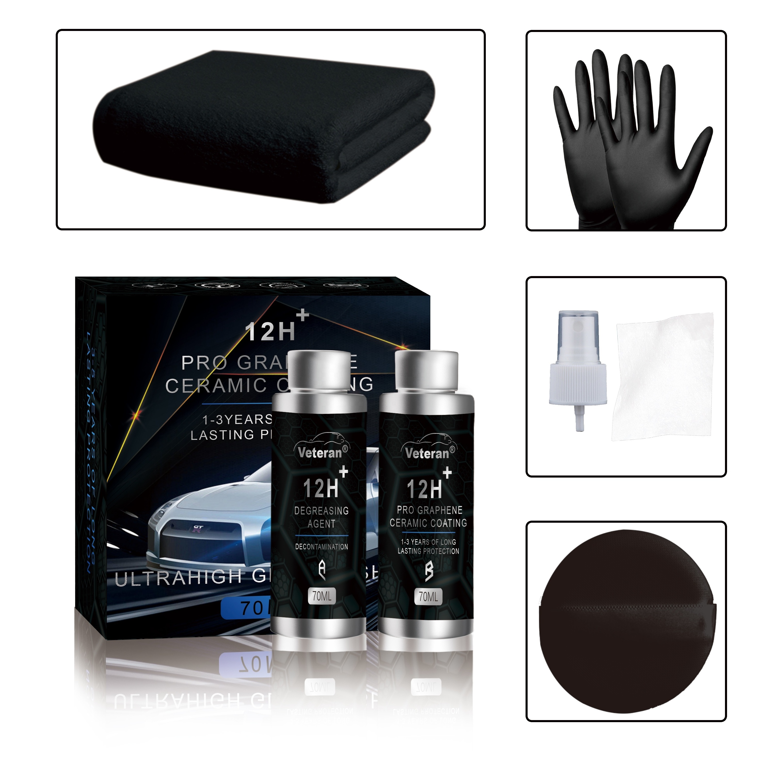 OEM 12H Pro High quality graphene ceramic coating 70ML car paint Body wheel maintenance coating Car maintenance supplies