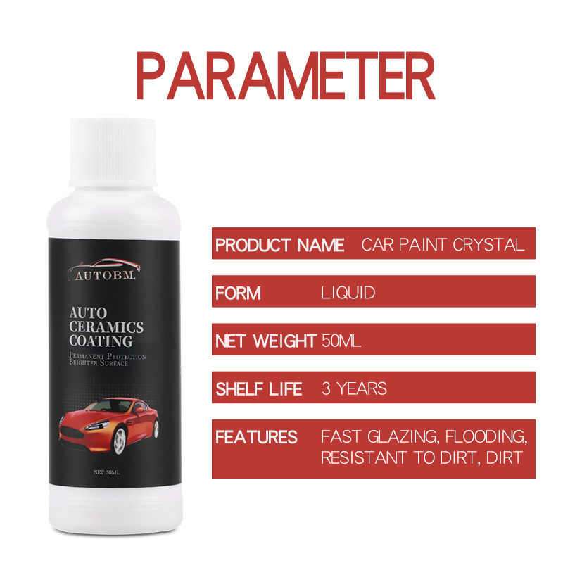 OEM Hard fast automotive nano ceramic coating 9H 50ML anti-scratch hydrophobic bright automotive maintenance supplies