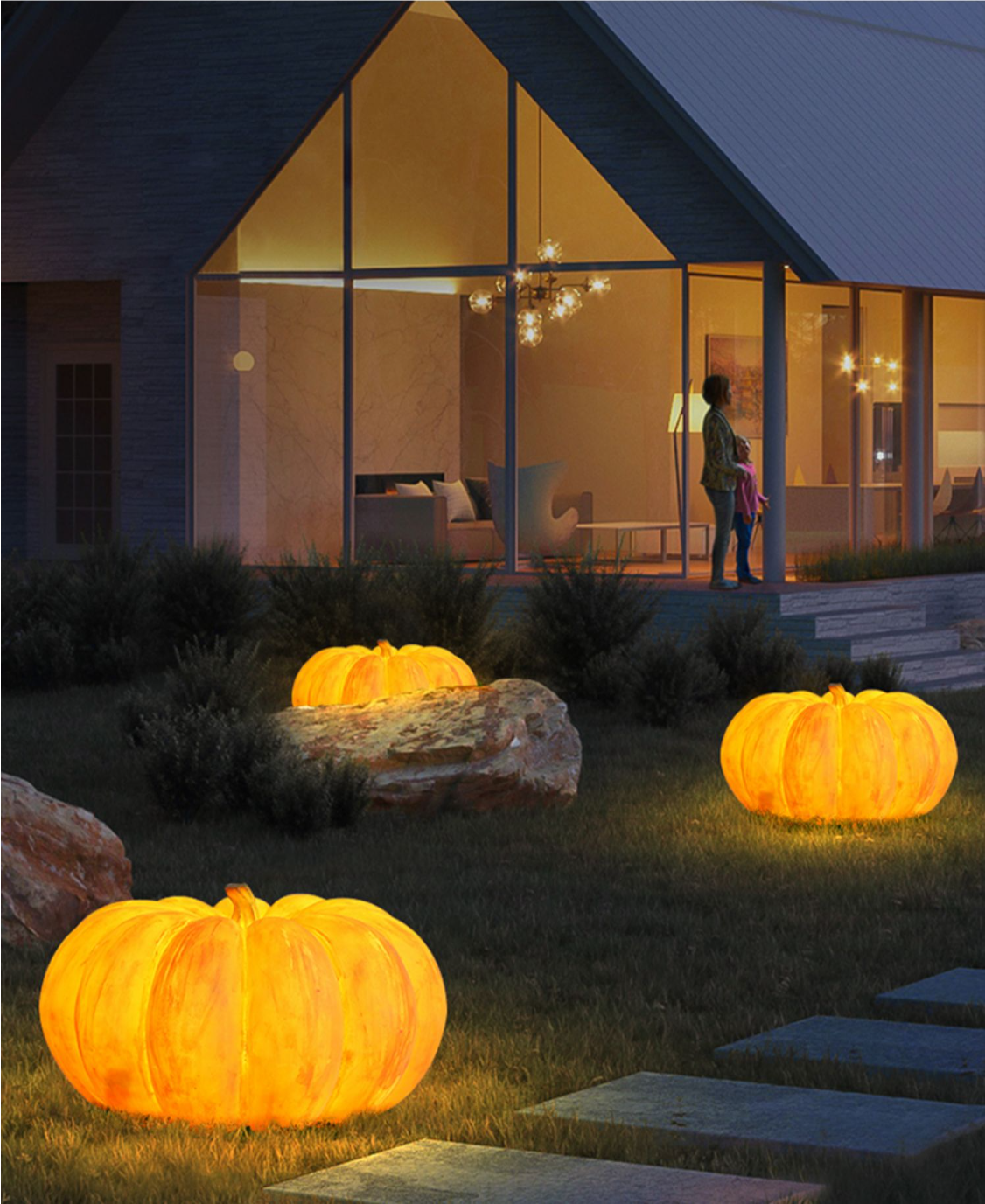 Solar waterproof garden landscape lamp garden villa terrace outdoor portable pumpkin lamp decorative atmosphere lawn lamp