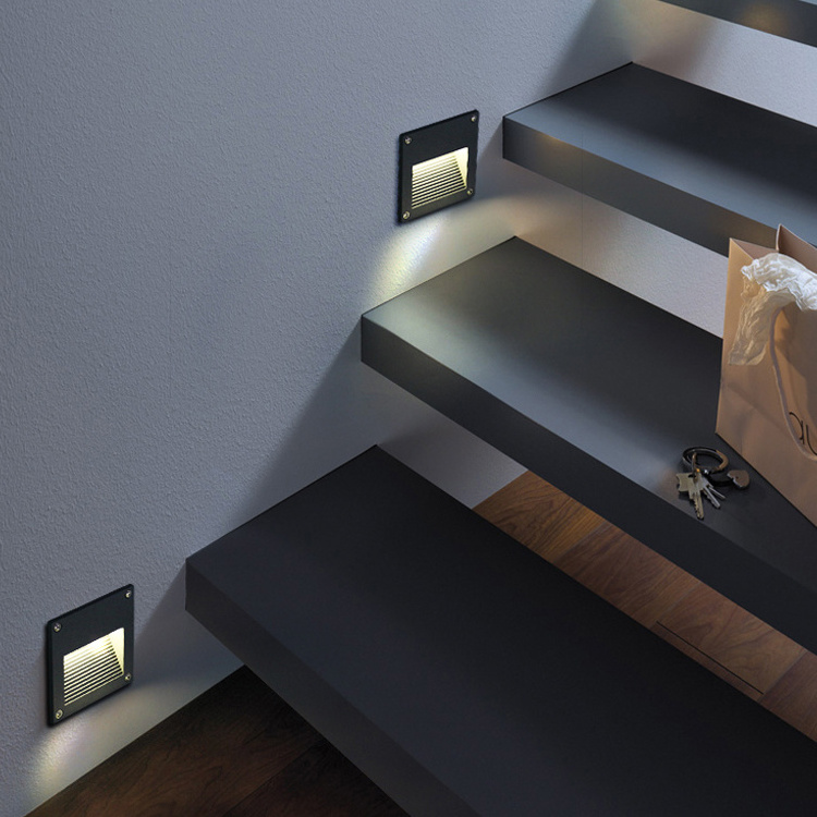 G-1037-D wholesale LED wall lamp black gray white indoor and outdoor embedded W210 * H60MM stair step tunnel lamp