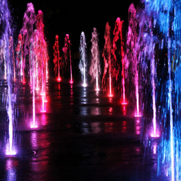 Wholesale IP68 waterproof Landscape Park Villa pool color small 6 head 1W fountain led 12V 24V underwater fountain lamp