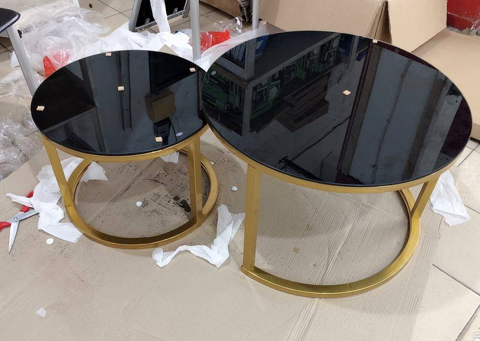 Living Room Furniture Sets Metal Center Coffee Tables Modern Luxury Glass Coffee Table