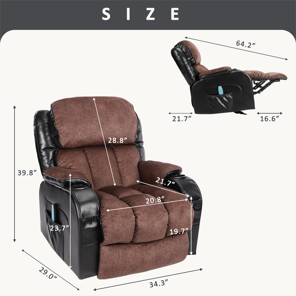 Electric Portable Relaxation Shiatsu Mini Sofa Rocking Reclining Massage Chair