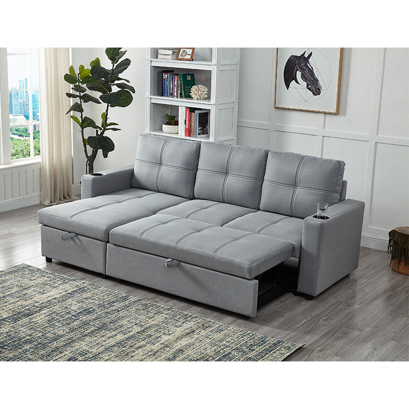 Modern single futon L shaped sleeper sofa bed folding bed sofa cum bed