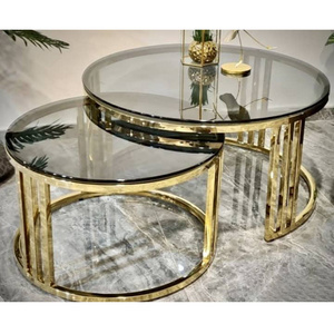 Living Room Furniture Sets Metal Center Coffee Tables Modern Luxury Glass Coffee Table