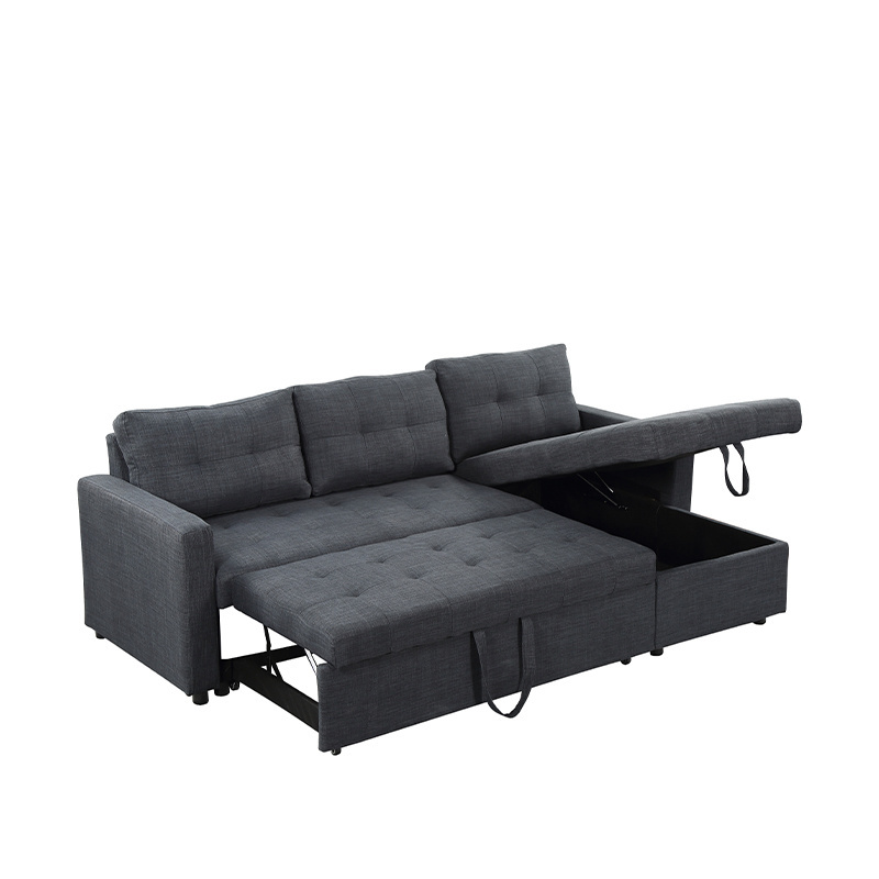 multifunctional mechanism convertible pull out corner sectional sofa bed with storage ModernDeco factory direct customized