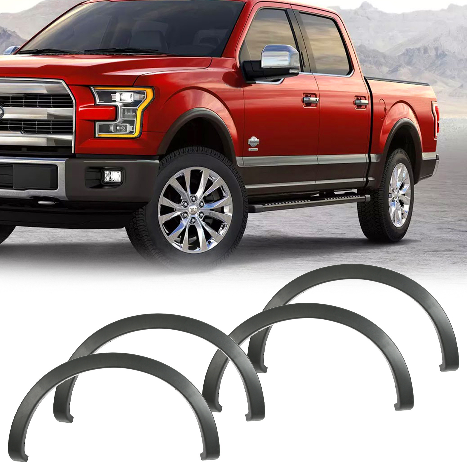 Factory directly fender flare kit used for 2009-2014 Ford F150 with screws carbon fiber fender flares support customization