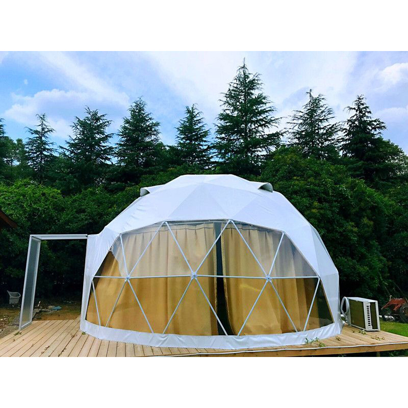 Custom outdoor geodesic dome tent camping tents camps geodome hotel prefab pvc dome house glamping tents with bathroom