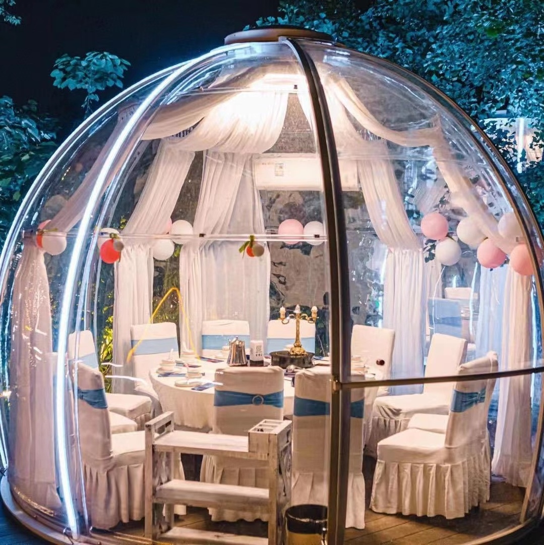 Outdoor Four Season Camping Clear Pc Geo Bubble Star Igloo Geodesic tent For Glamping Dining Cafe