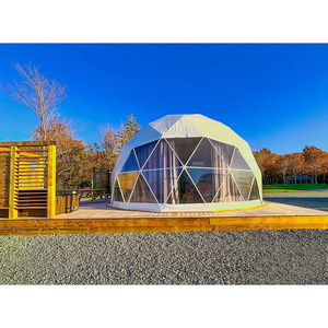 Unique glamping tent pregabricated geodesic earthquake proof domo house igloo tent for sale