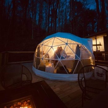 10m Diameter Outdoor Geodesic House Glamping Hotel Geodesic Dome Tent With Glass Door