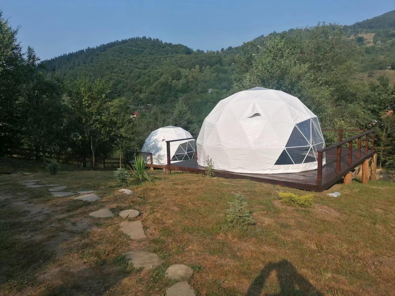 JIEOL Made Luxury Outdoor Pvc Hotel Glamping Dome Tent Camping Garden Igloo House Dome Geodesic Domes