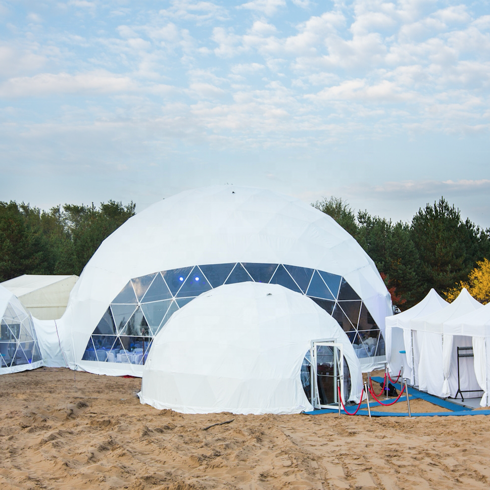 Plastic Outdoor Hotel Inflatable Glamping Pvc Geodesic Clear Igloo HouseCamping Bubble Big Dome Tent