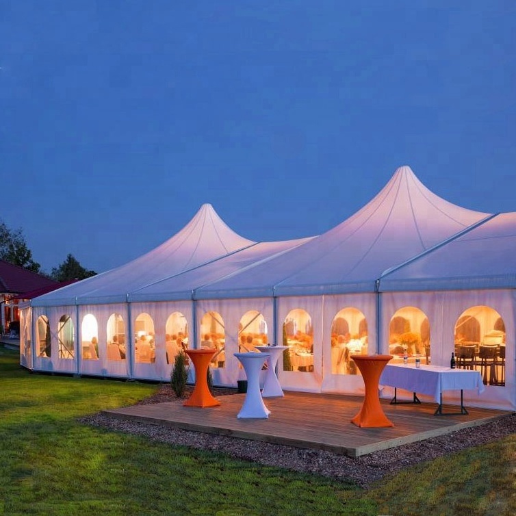 Aluminum high peaks wedding marquee tent PVC cover for outdoor event tent