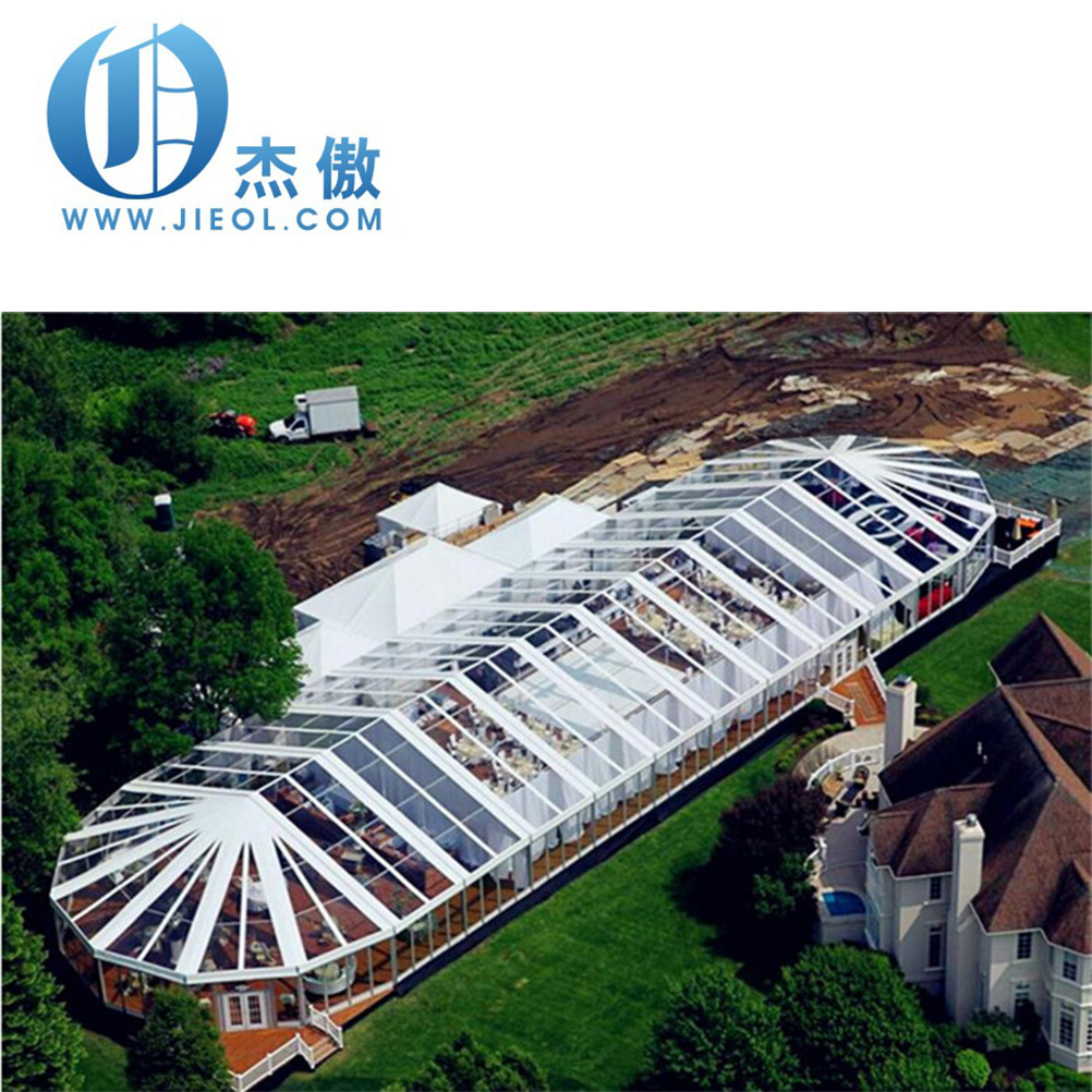 China supplier Clear Span Marquee Tent huge Aluminum Wedding Party clear roof top PVC Tent