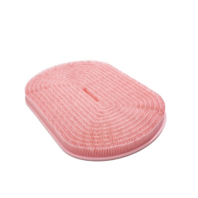 Solid Mat Silicone Bath Improve Circulation  Foot Back Clean Shower Foot and Pink Scrubber Bath Mat Back Massage Silicone Brush