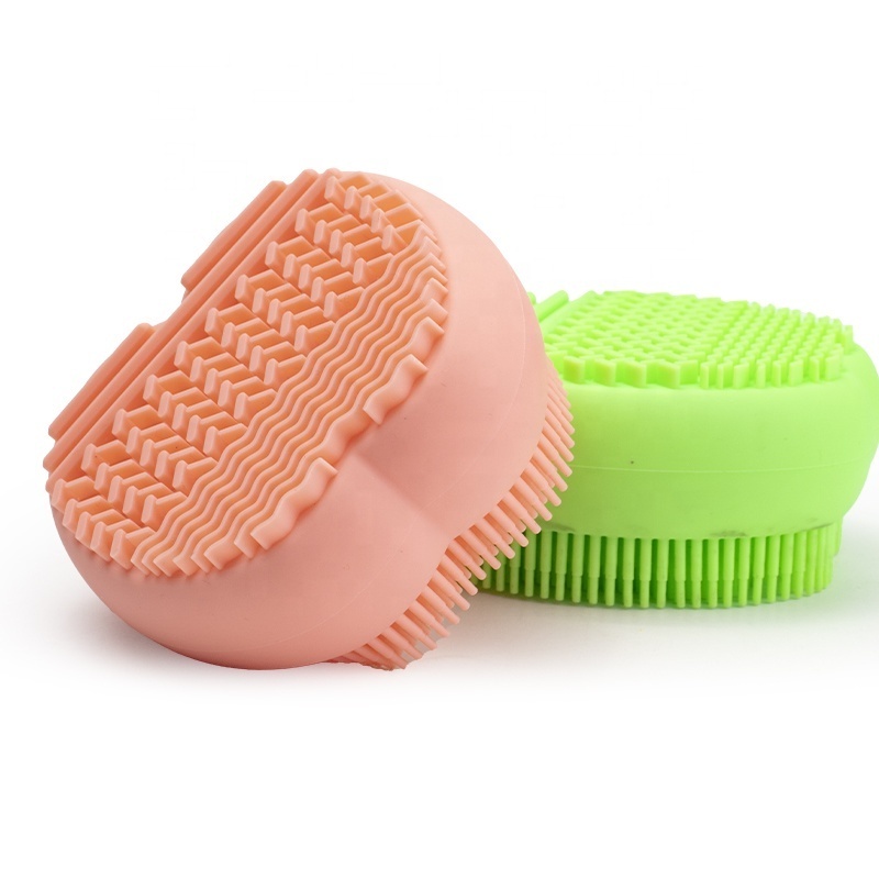 New Renewable Solid Bath Supplies Exfoliating Natural Massage Body Back Silicone Bath Shower Scrubber Brush Silicone Bath Brush