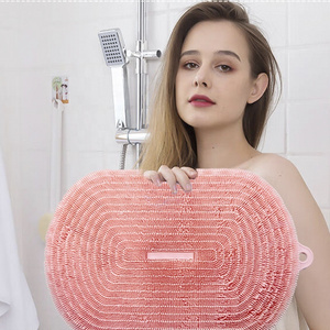 Renewable Solid OEM/ODM Foot Washing Brush Silicone Bath Foot Massage Scrub Body Shower Mat Back Scrubber with Suction Cup