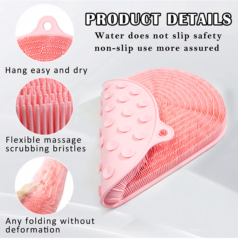 Renewable Solid Foot Shower Massager Scrubber with Non Slip Suction Cups Feet Exfoliation Cleaner Mat for Foot Massage