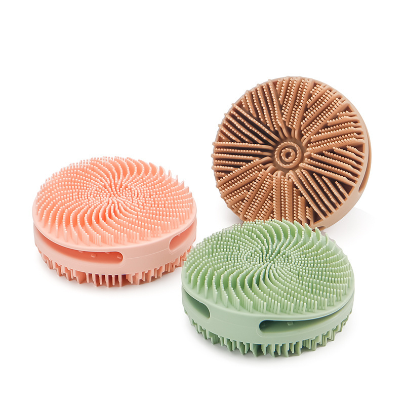 Soft Two Sides Silicone Shampoo Exfoliating Exfoliator Back Skin Massager Shower Body Scrubber Silicone Bath Body Brush