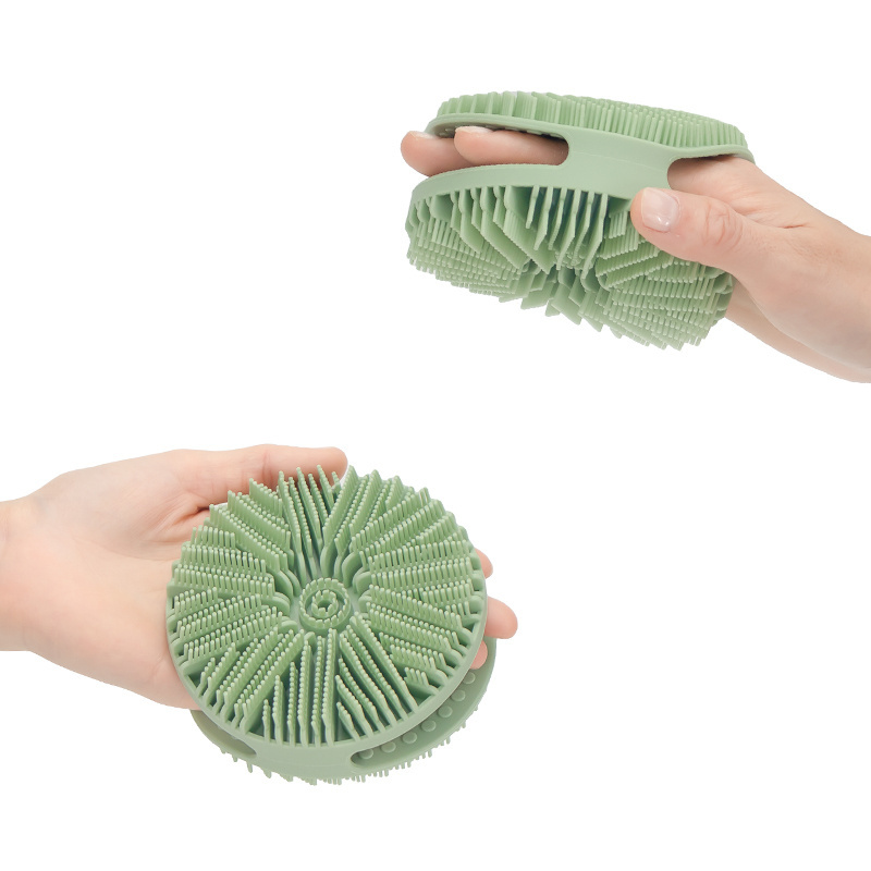 Soft Two Sides Silicone Shampoo Exfoliating Exfoliator Back Skin Massager Shower Body Scrubber Silicone Bath Body Brush