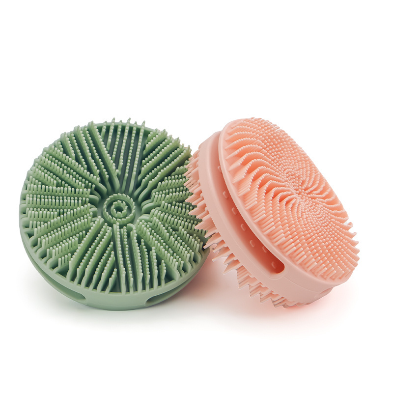 Soft Two Sides Silicone Shampoo Exfoliating Exfoliator Back Skin Massager Shower Body Scrubber Silicone Bath Body Brush