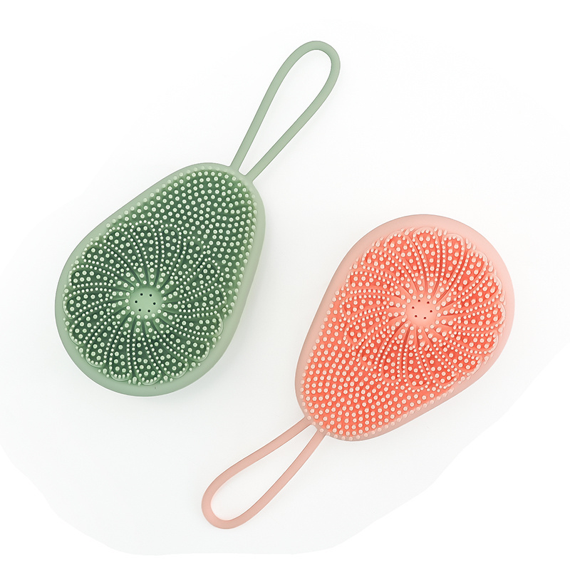 Solid Multifunctional Customized Massage Silicone Bath Brush Back Exfoliating Cleansing Body Scrubber Silicone Body Scrubber