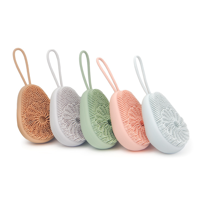 Solid Multifunctional Customized Massage Silicone Bath Brush Back Exfoliating Cleansing Body Scrubber Silicone Body Scrubber