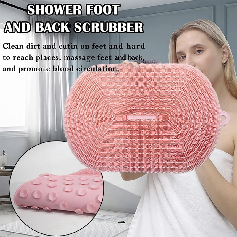 TPE Shower Foot Massage Mat Silicone Feet Cleaner Foot Messager Scrubber Brush Shower Foot Scrubber Mat for Bathroom Tub Mat