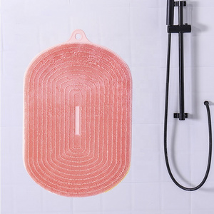 Oem/odm Bathroom Non-slip Foot Shower Mat Back Foot Scrubber With Suction Cup Massager Brush Body Scrubber Efoliating Mat