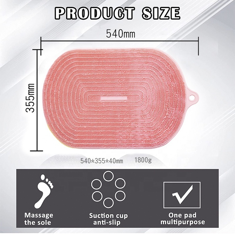 TPE Shower Foot Massage Mat Silicone Feet Cleaner Foot Messager Scrubber Brush Shower Foot Scrubber Mat for Bathroom Tub Mat