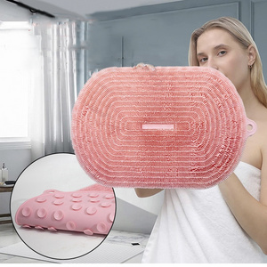 Factory Wholesale Shower Foot Washing Pad Back Massage Suction Mat Bathroom Cleaning Body Spa Silicone Scrubber Mat