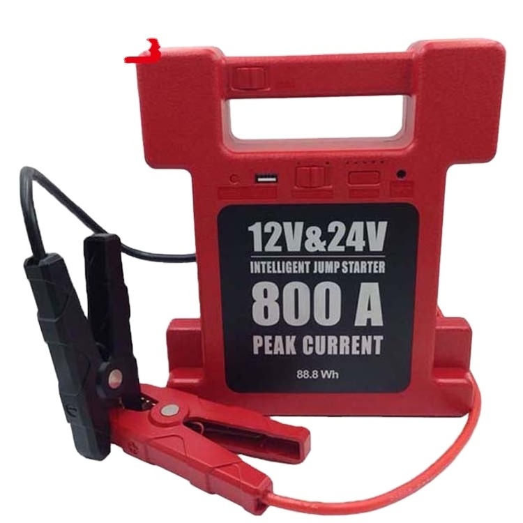 Handy 24000 mAh 12V/24V emergency auto jump starter power bank battery ultra booster rescue tool kit