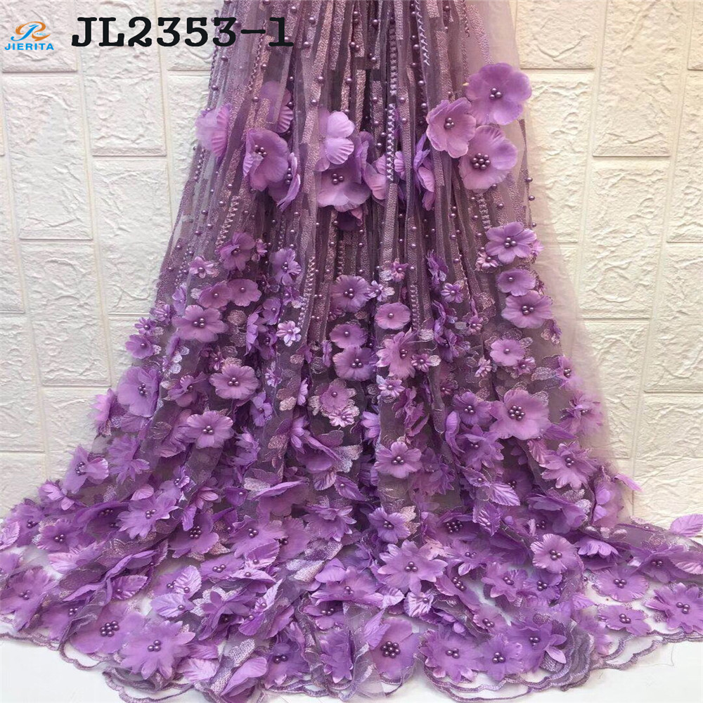 Gold color New fashion Guangzhou Shop Most Popular Trend 3d net lace embroidery beaded flowers wedding dress