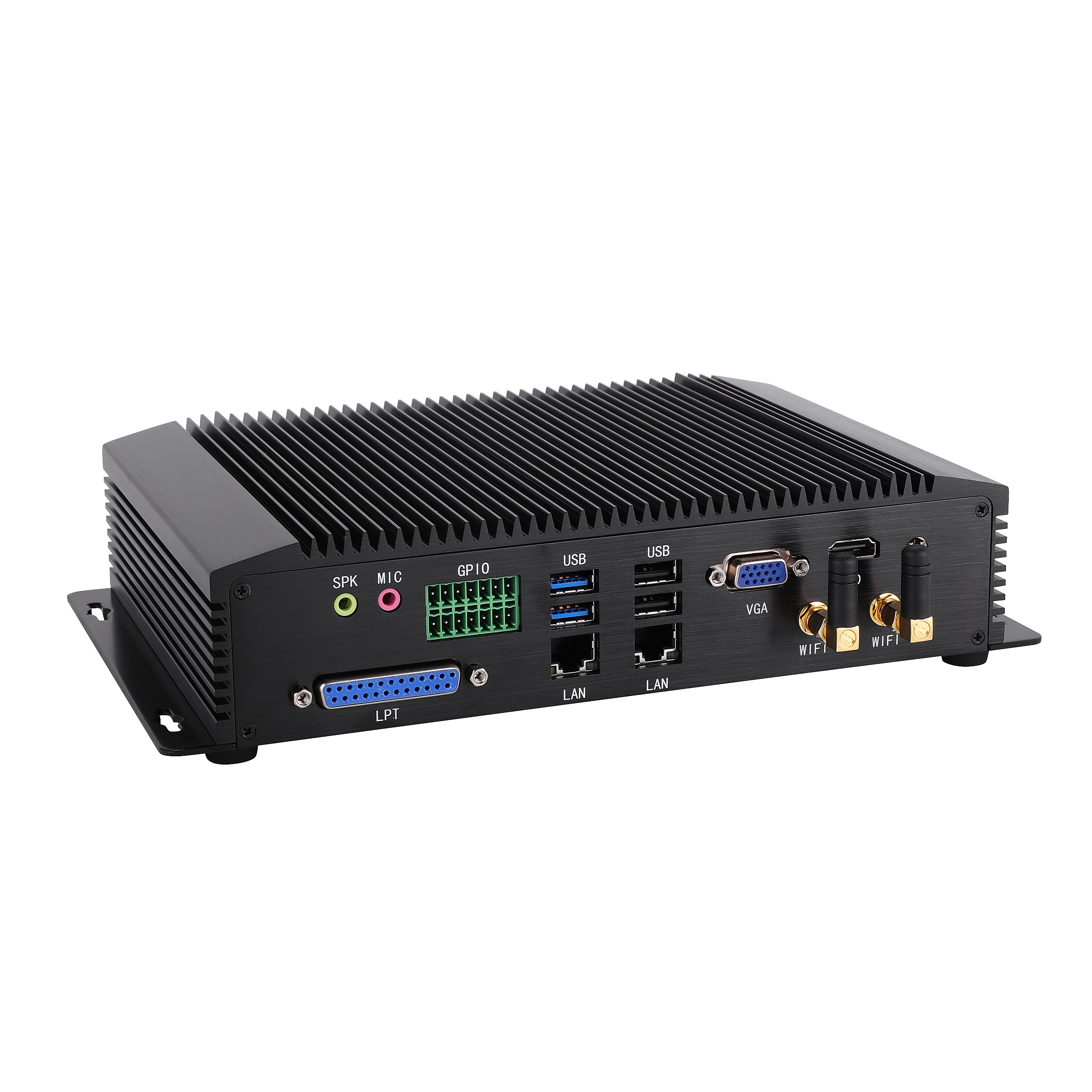 Core i7 Server Mini PC Linux Ubuntu Dual Lan 6 COM RS232 RS485 Fanless Industrial Computer GT5000 Support AI/Medical Care/CNC