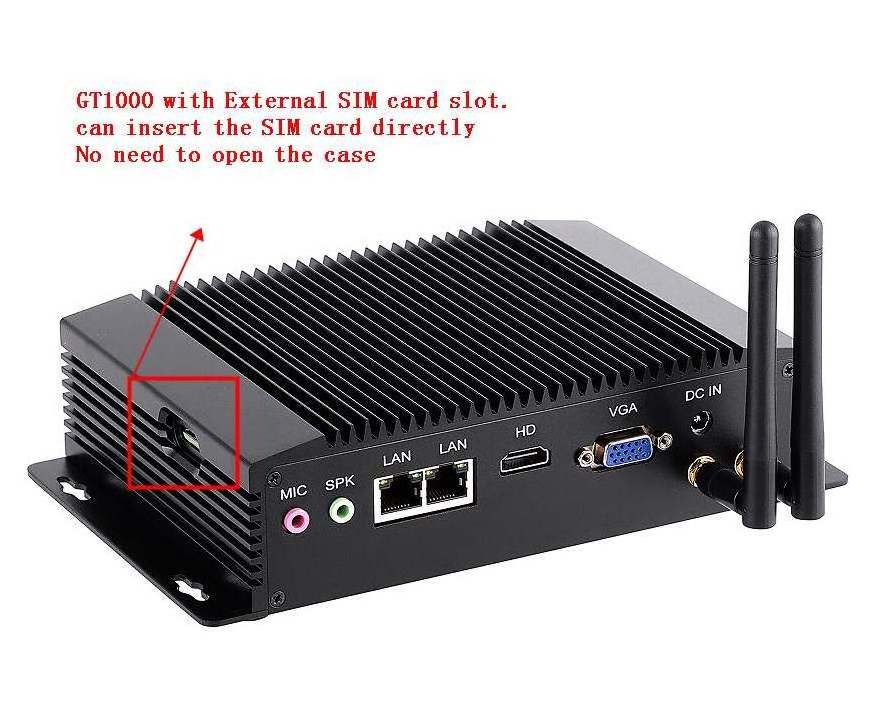 Industrial PC With SIM Card Slot Support 4G Network with Inte-l N3520 Win10 Linux 2* RS232  2* Inte-l i211 LAN