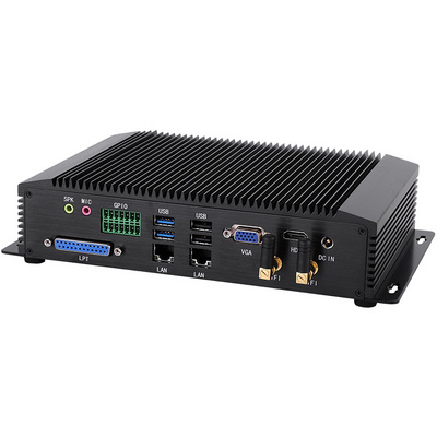 Core i7 Server Mini PC Linux Ubuntu Dual Lan 6 COM RS232 RS485 Fanless Industrial Computer GT5000 Support AI/Medical Care/CNC