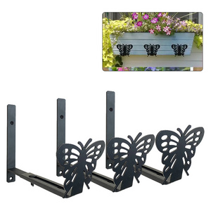 New Arrival Adjustable  Planter Box Bracket with Butterfly Outdoor Hanging Brackets