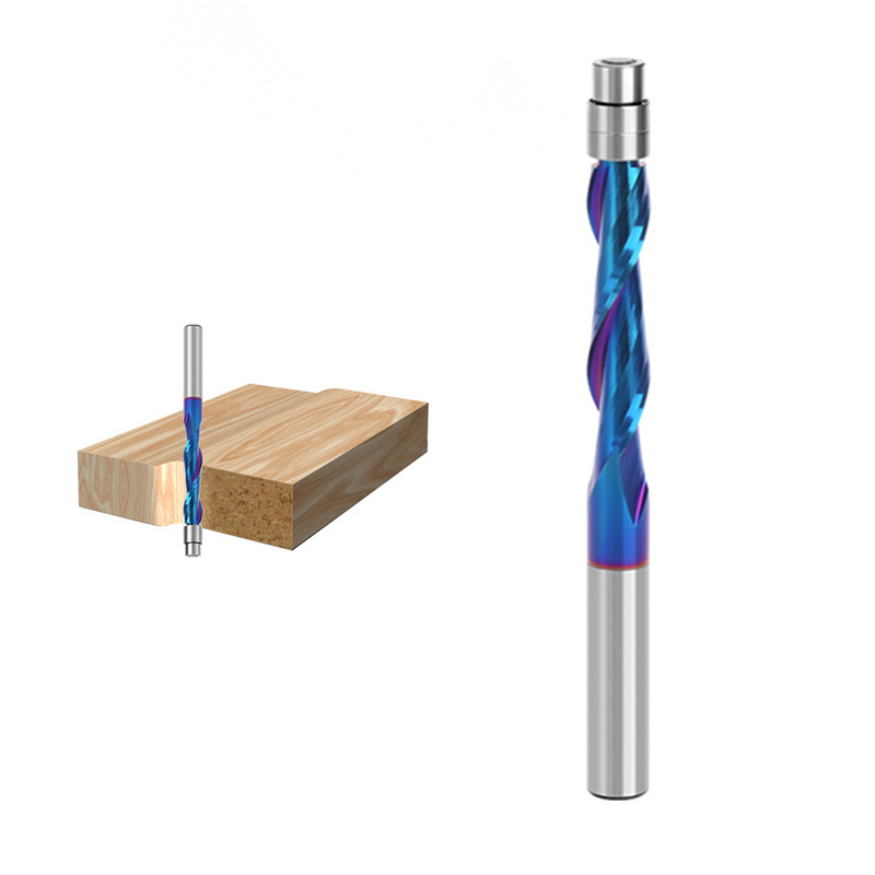 Compression Flush Trim Solid Carbide Spiral Router Bit For Wood Working Tools End Mill Miilling Cutters