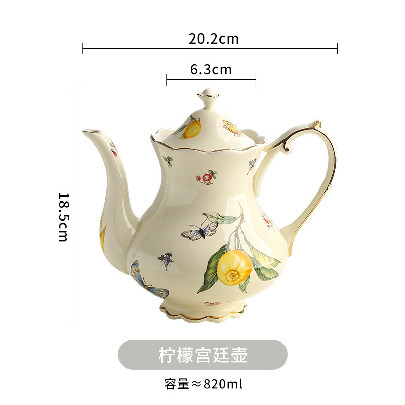 new Porcelain Coffee Cup and Saucer Set Bone China Vintage Teacup Cappuccino Cup European Style 2 Coffee Cups with Teapot